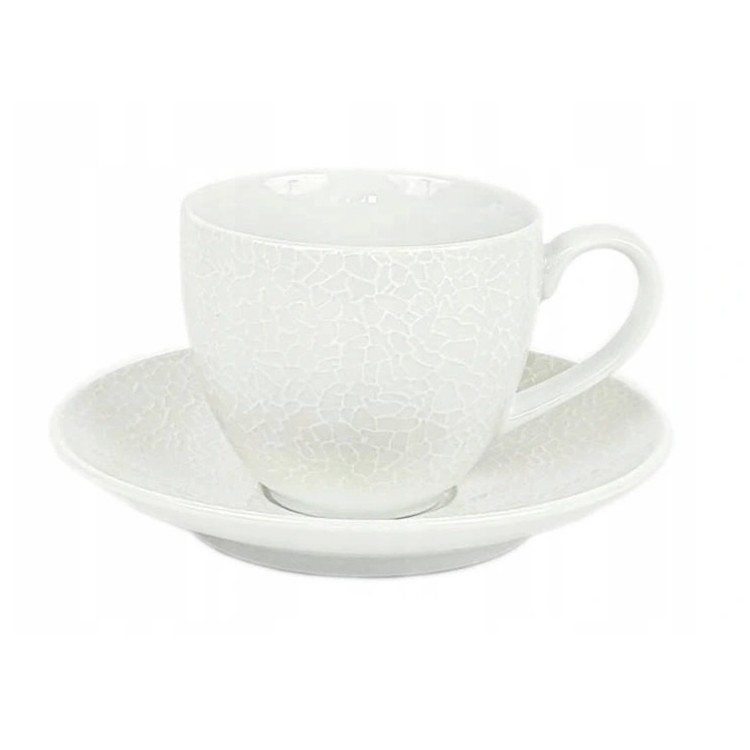Чашка с блюдцем Porcelana Bogucice Zina White 0,3 л 16 см