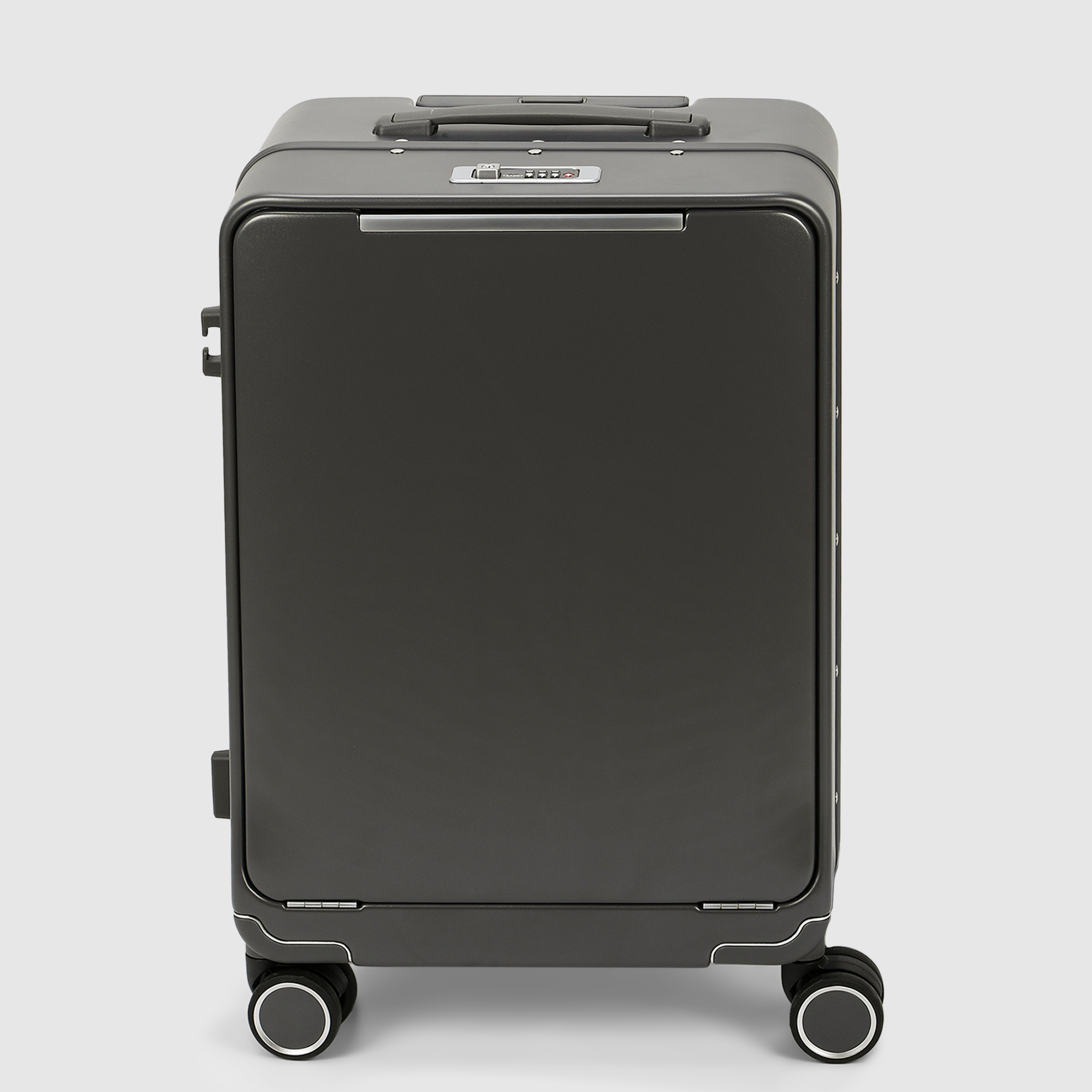Чемодан Smarter Luggage из поликарбоната, размер 20, тёмно-серый 36,5х22,5х54,5 см