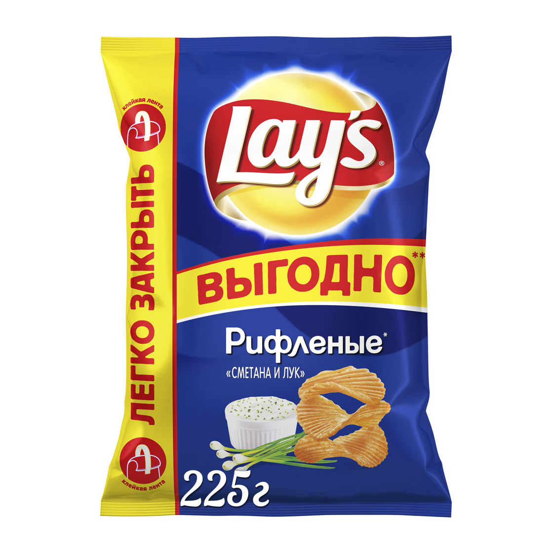 Чипсы картофельные Lays Сметана и лук 225 г
