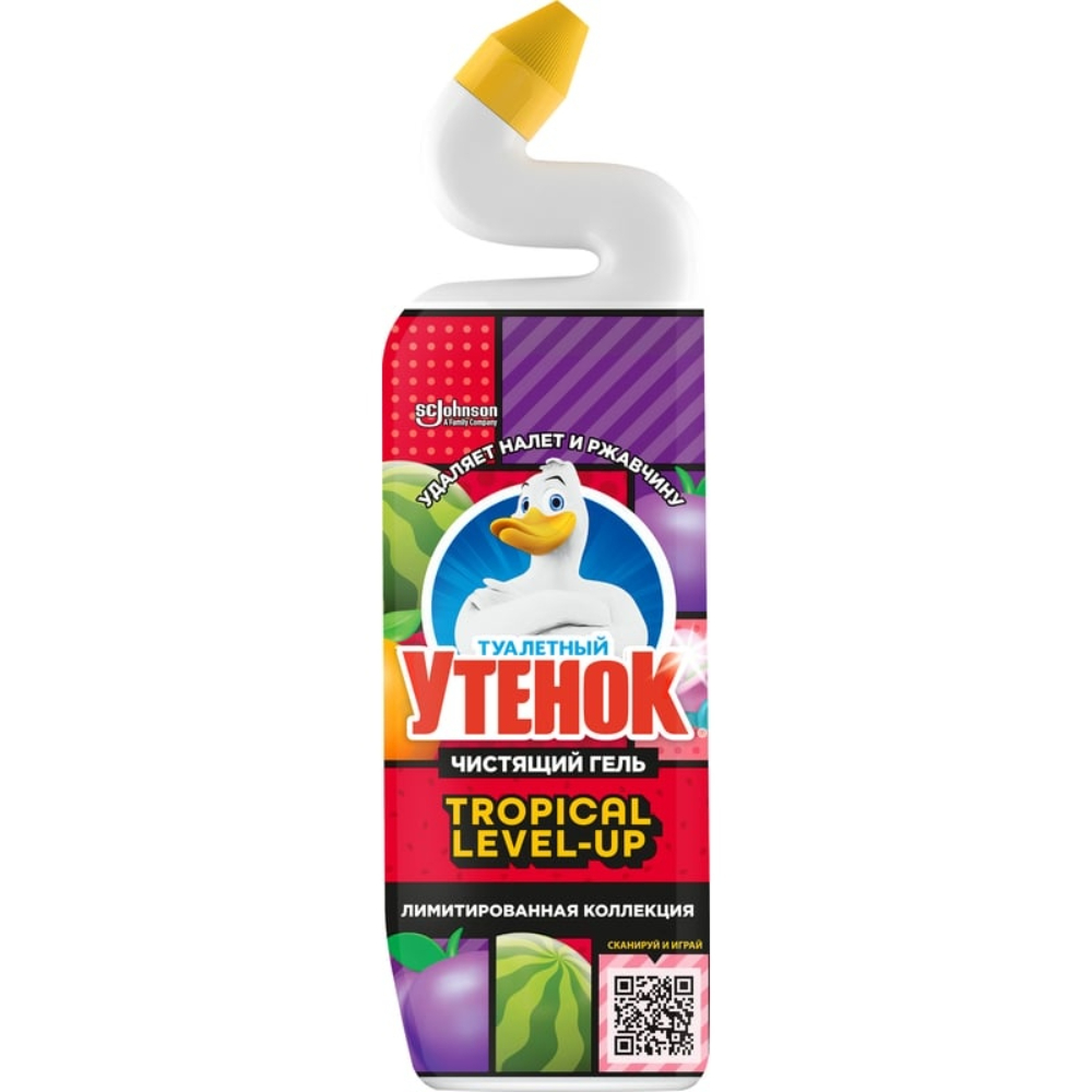 Чистящее средство для унитазов Туалетный утенок Tropical level-up фруктовый 800 мл