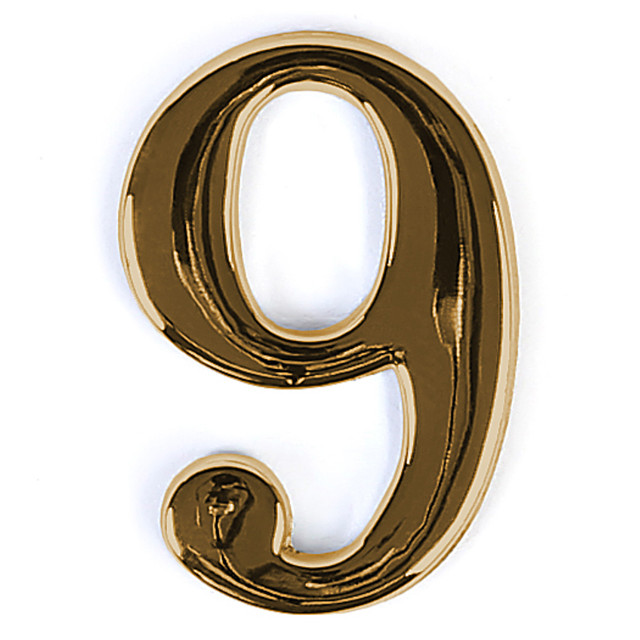 цифра 9 LARVIJ 45х28 мм золотистая