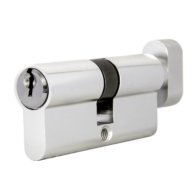 цилиндр ключевой AJAX ax102 70мм 35х35 хром вертушка