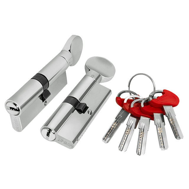 цилиндр ключевой Fuaro Lock d-pro502 60мм 30х30 хром вертушка