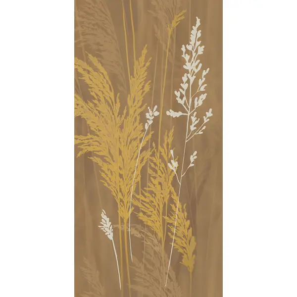 Декор настенный Azori Forest Pampas 1 31.5x63 см матовый цвет коричневый/бежевый/жёлтый