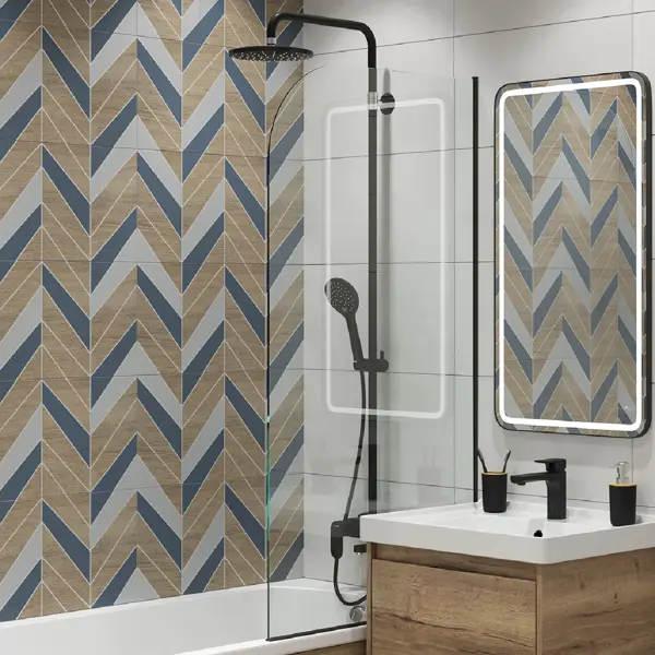 Декор настенный LB Ceramics Моррис 30x60.3 см глазурованный керамогранит матовый цвет шеврон