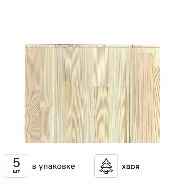 Деревянная панель 8x196x1450 мм хвоя сорт Экстра с фаской угла 5 шт.