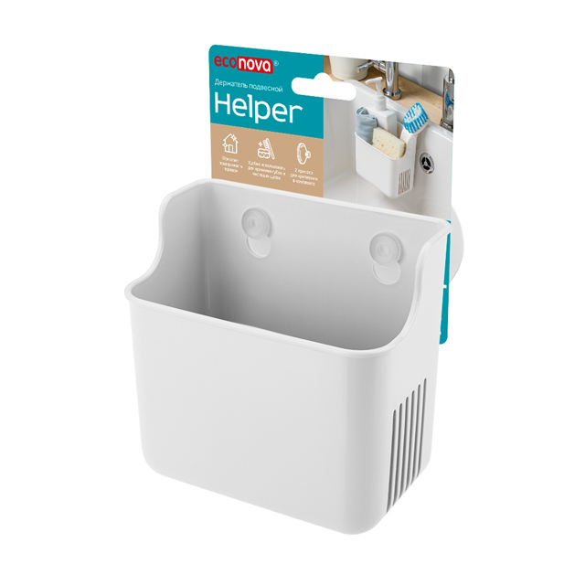 держатель ЭКОНОВА Хэлпер/Helper 12,7х9х12,4см подвесной на присосках пластик