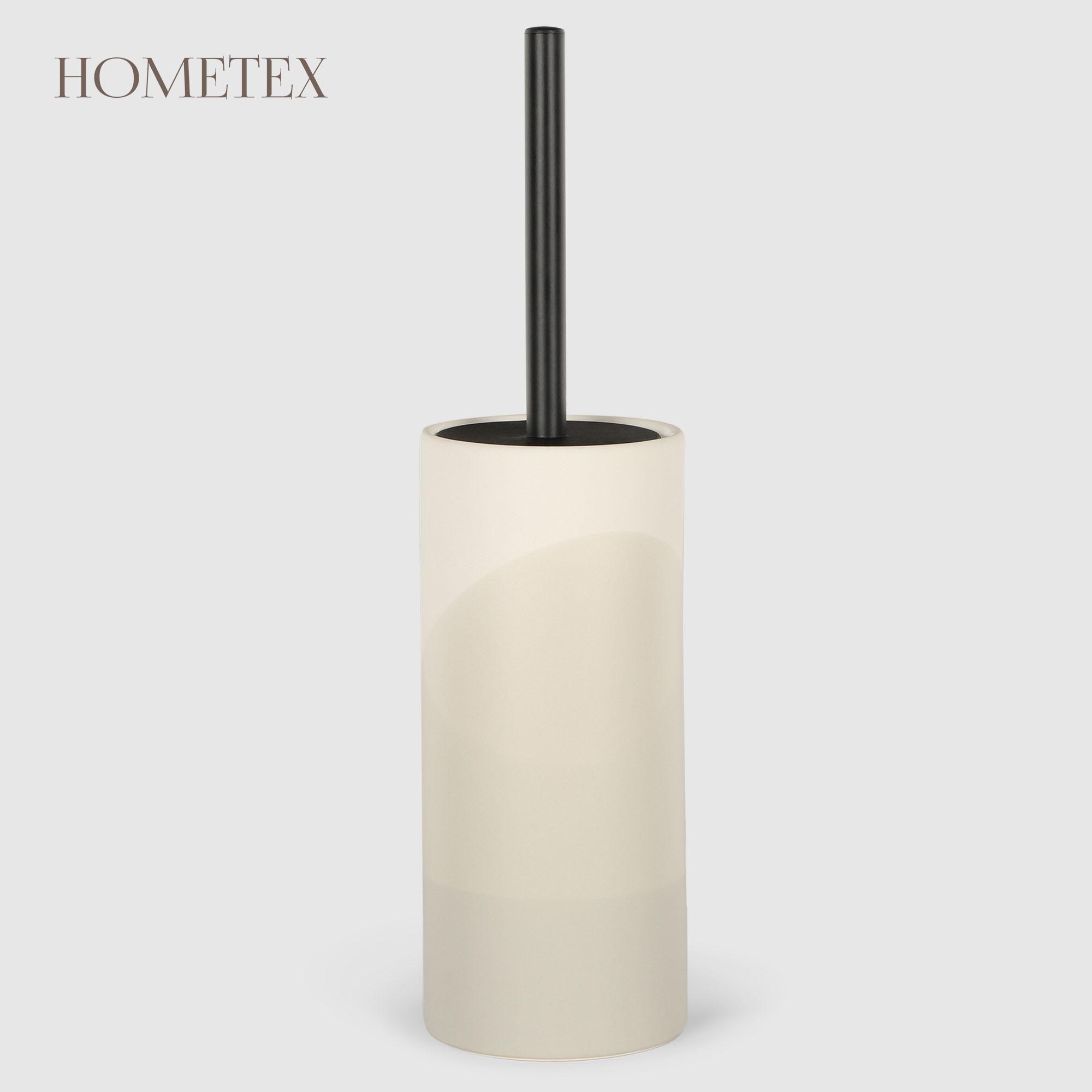 Держатель с ершиком Hometex из керамики белый