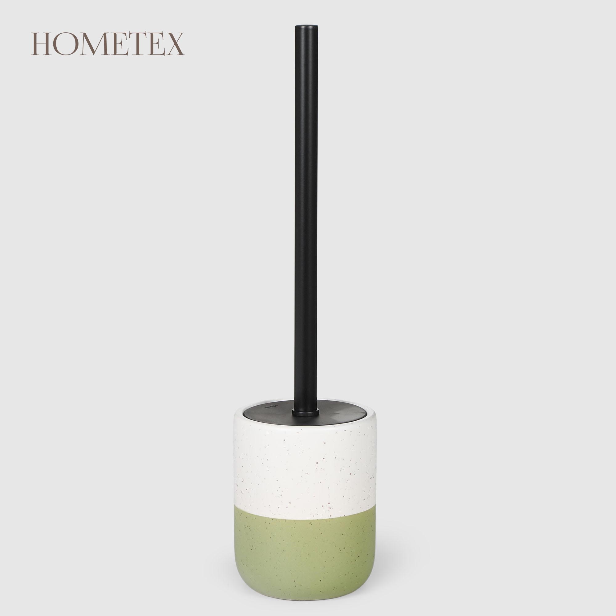 Держатель с ершиком Hometex из керамики доломит глузурь
