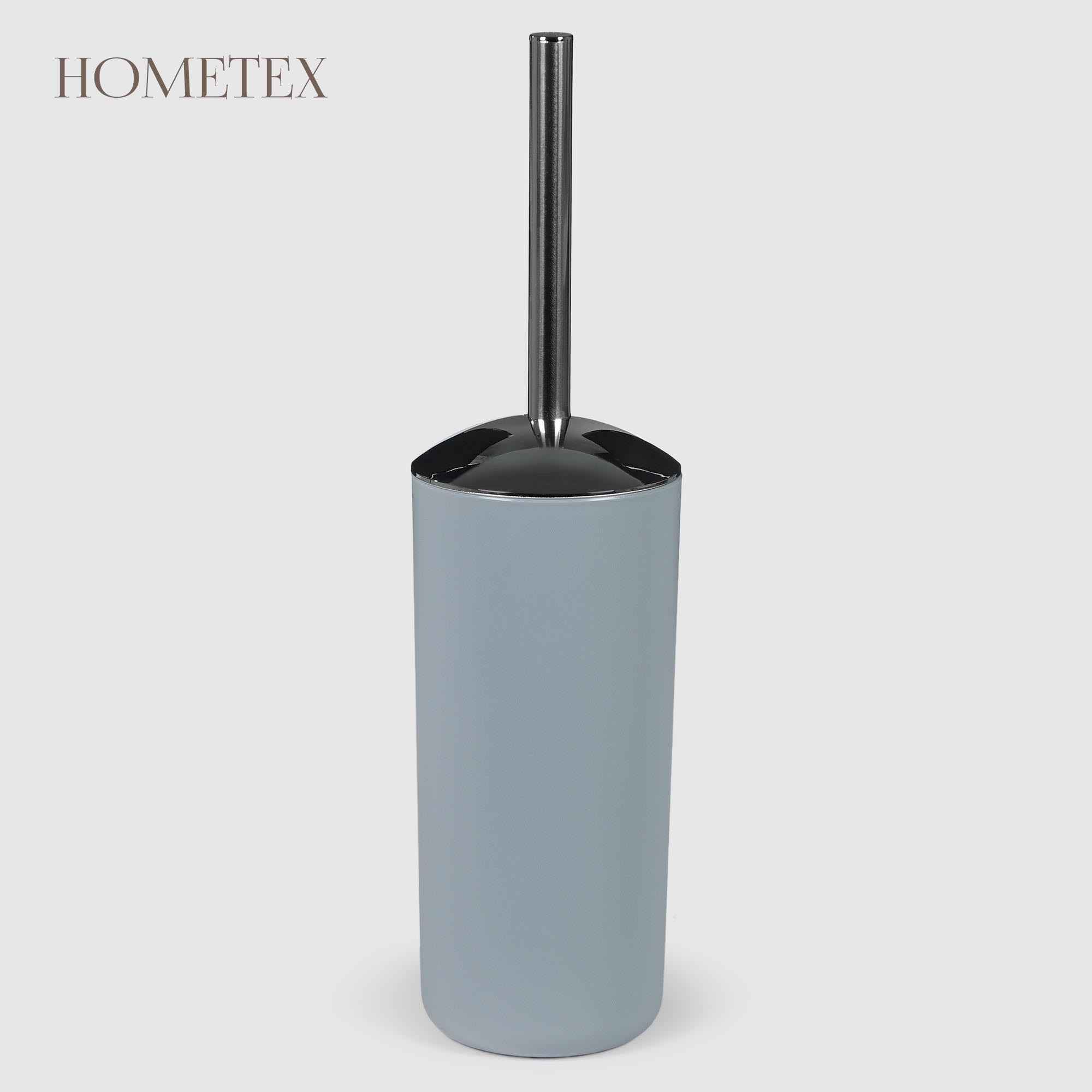 Держатель с ершиком Hometex из полипропилена серый