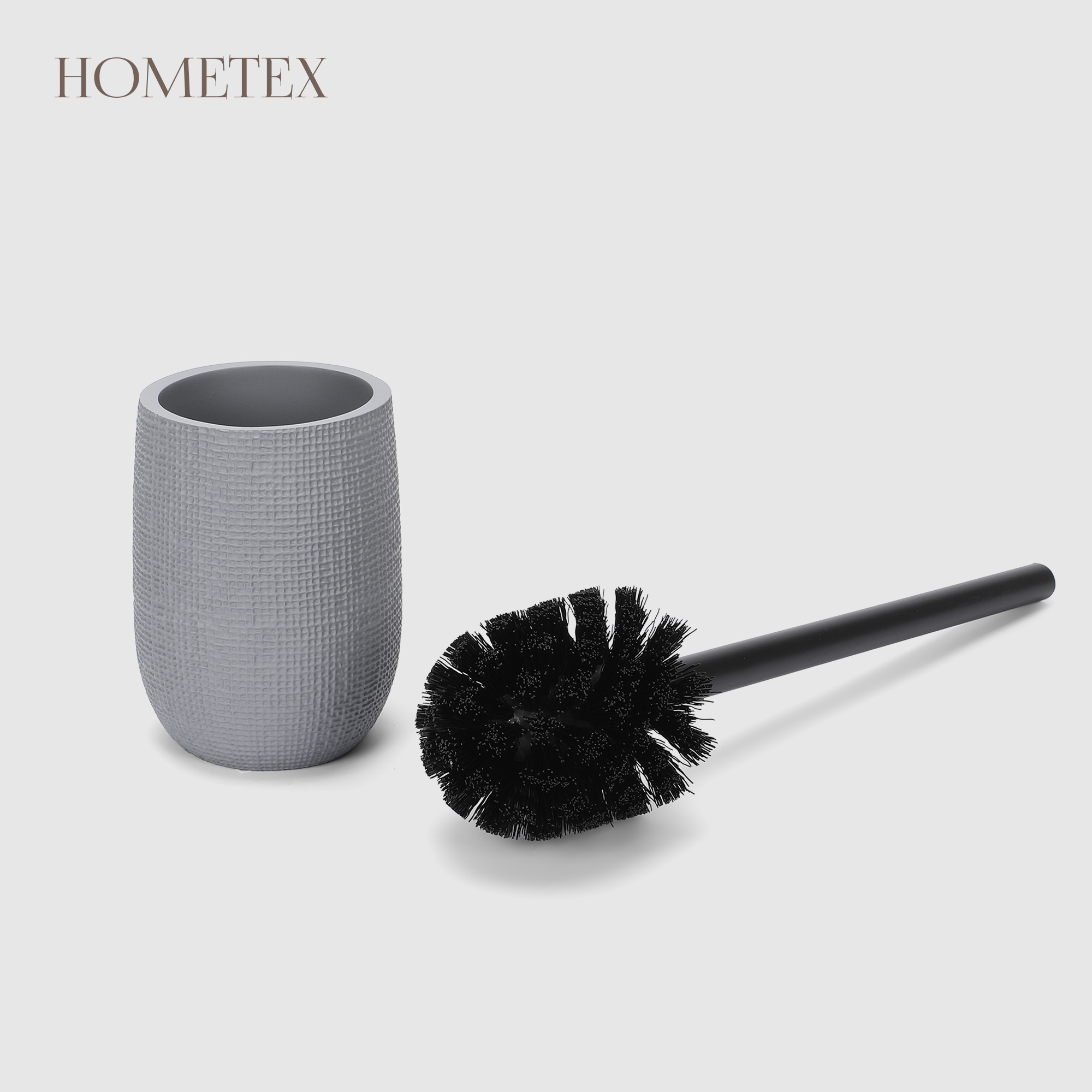 Держатель с ёршиком Hometex Клетка тёмно-серый