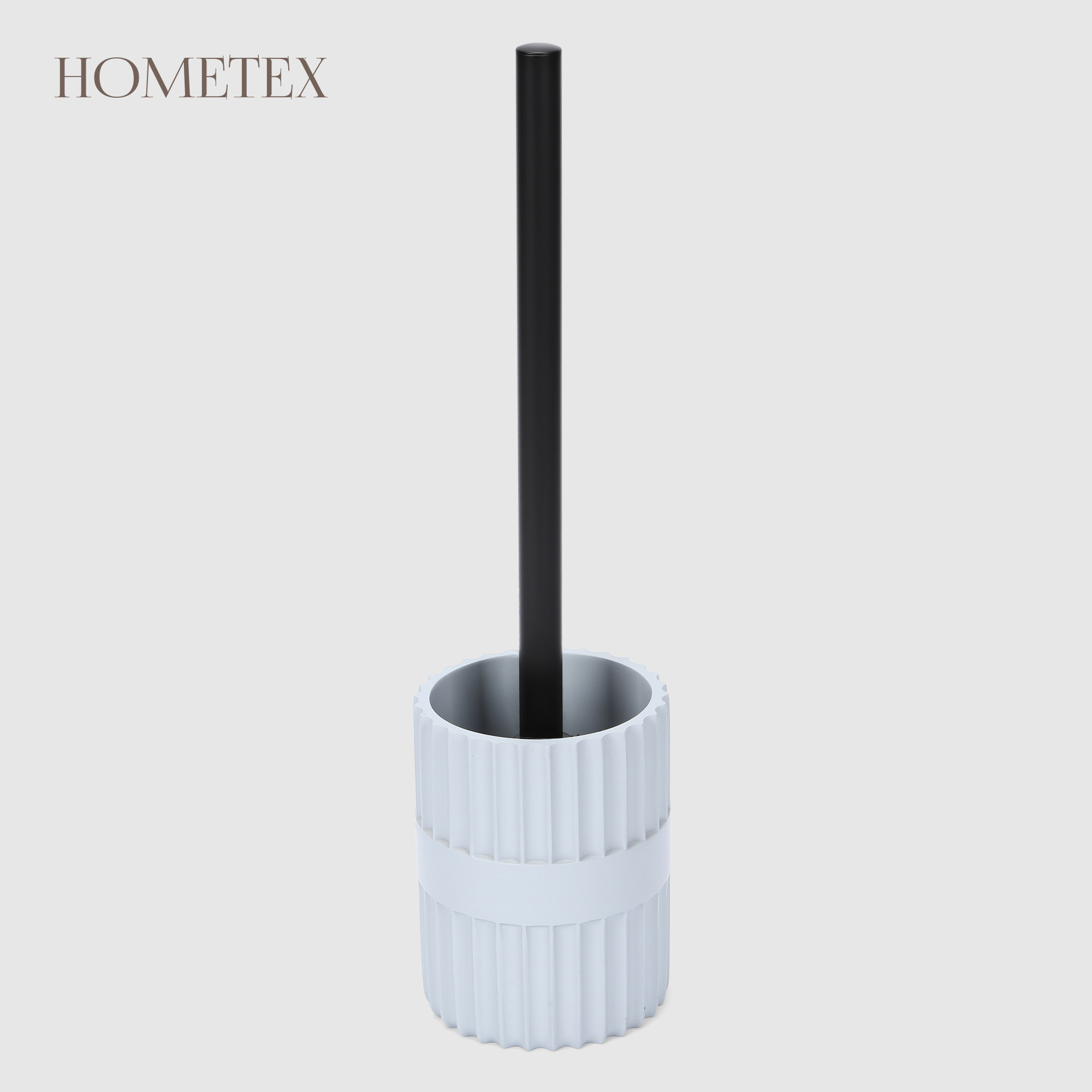 Держатель с ёршиком Hometex Полосы, светло-серый