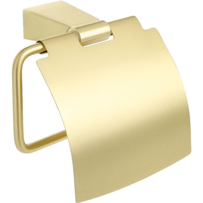 Держатель туалетной бумаги Fixsen Trend Gold FX-99010 с крышкой Золото-сатин