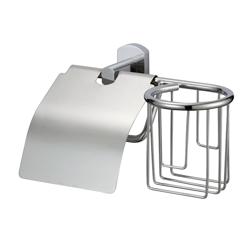 Держатель туалетной бумаги и освежителя воздуха Savol S-L09951 с крышкой цвет Хром