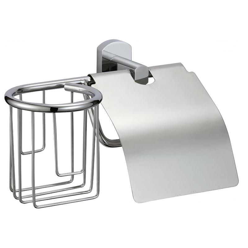 Держатель туалетной бумаги и освежителя воздуха Savol S-R09951 с крышкой цвет Хром