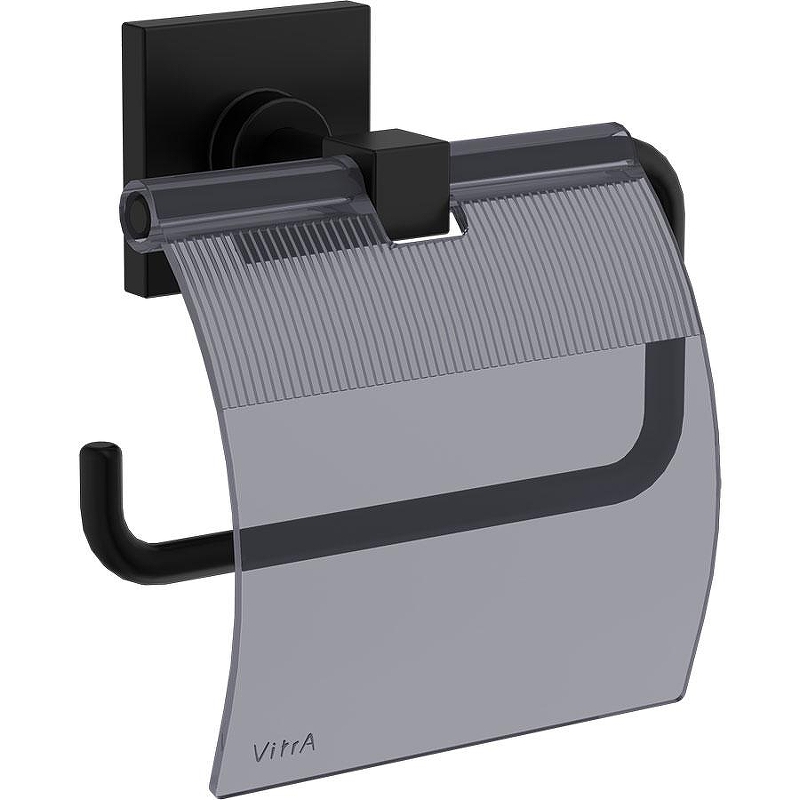 Держатель туалетной бумаги Vitra Root A4480436 с крышкой Черный матовый