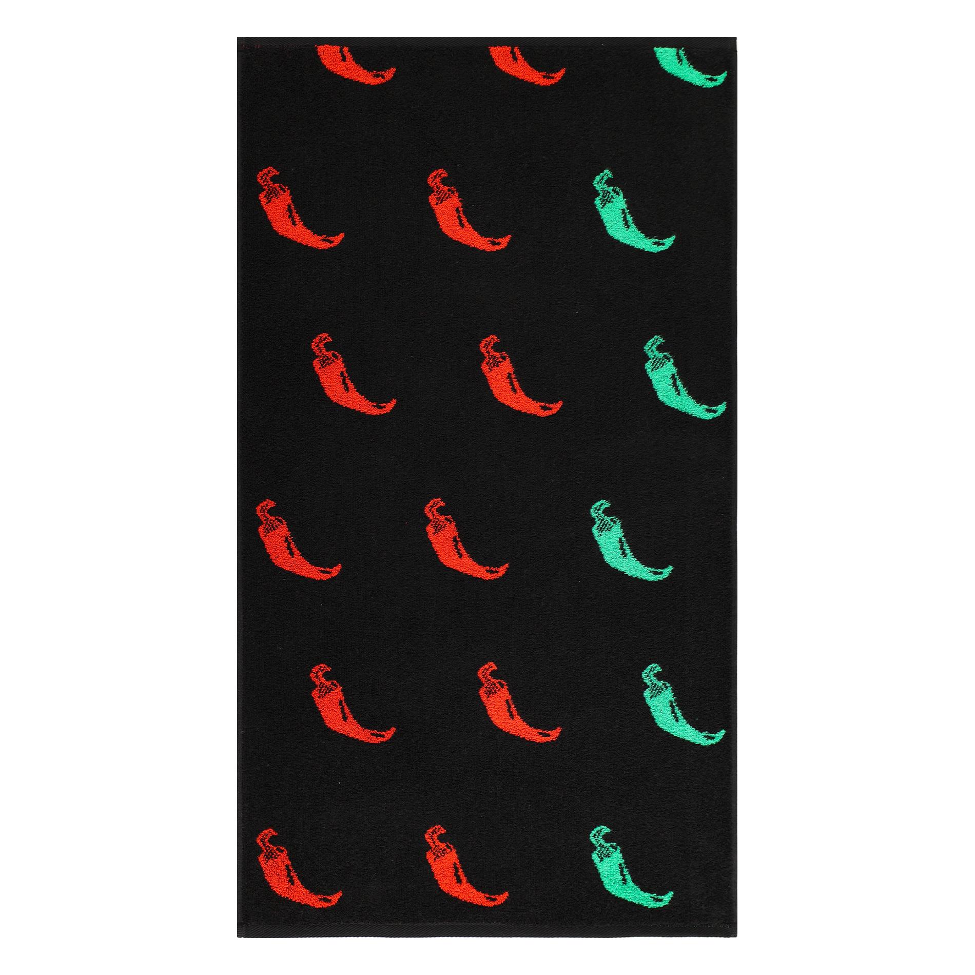 Детское полотенце Cleanelly Basic Red Pepper черное с красным 50х90 см