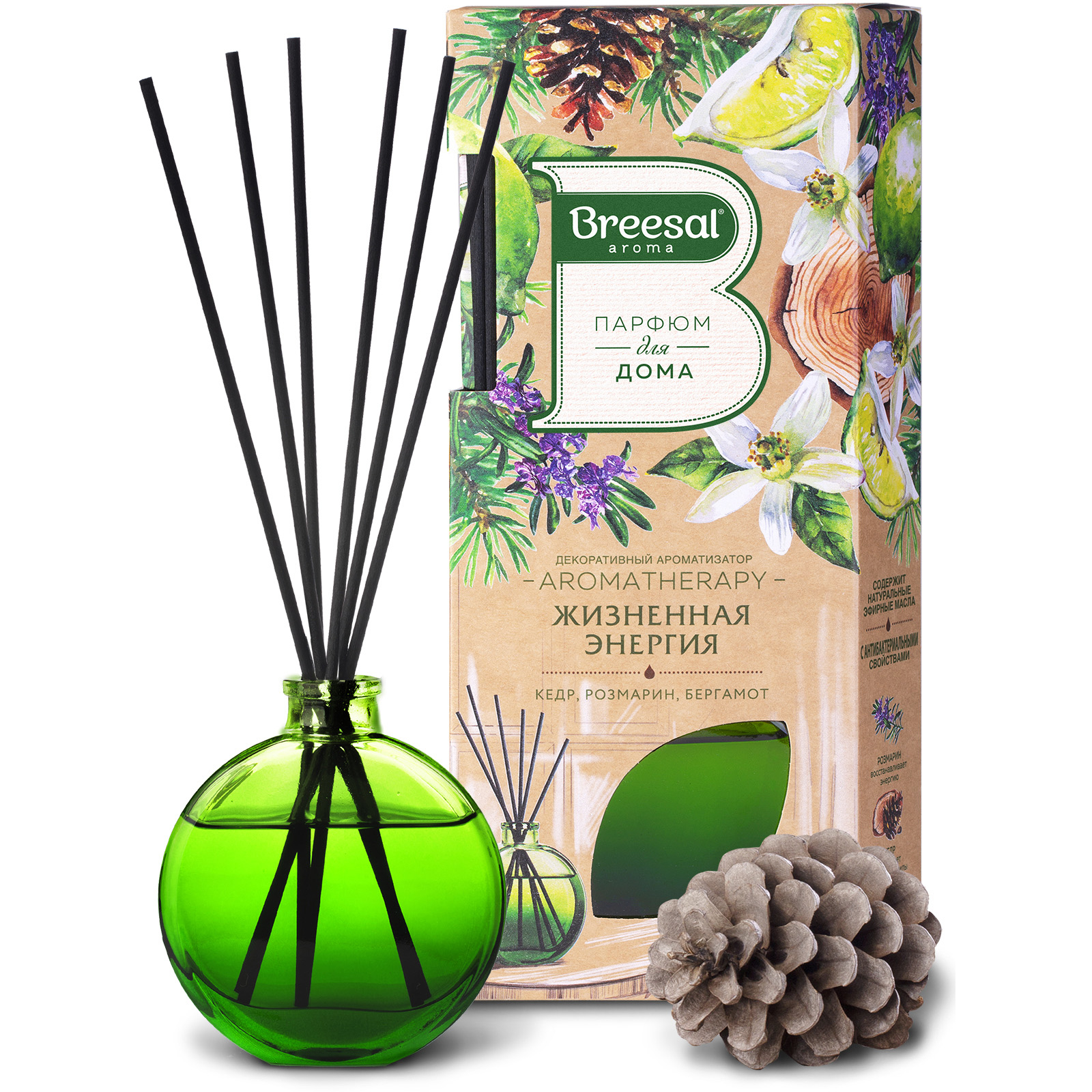 Диффузор ароматический Breesal Aroma Sticks Aromatherapy Жизненная энергия, 70 мл