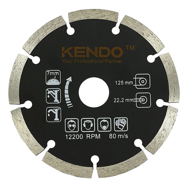 диск алмазный KENDO 125х22,2х1,9мм сегментный