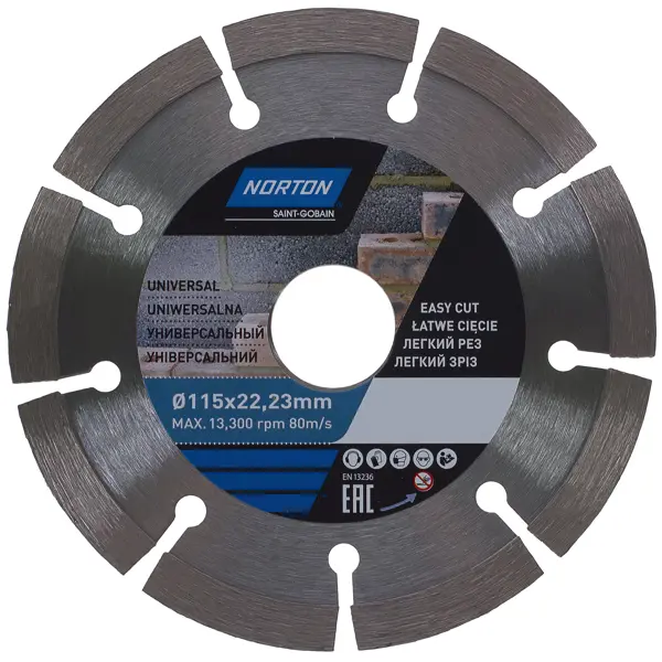 Диск алмазный Norton Universal 70184601270 сегментный 115x22.2x2.2 мм