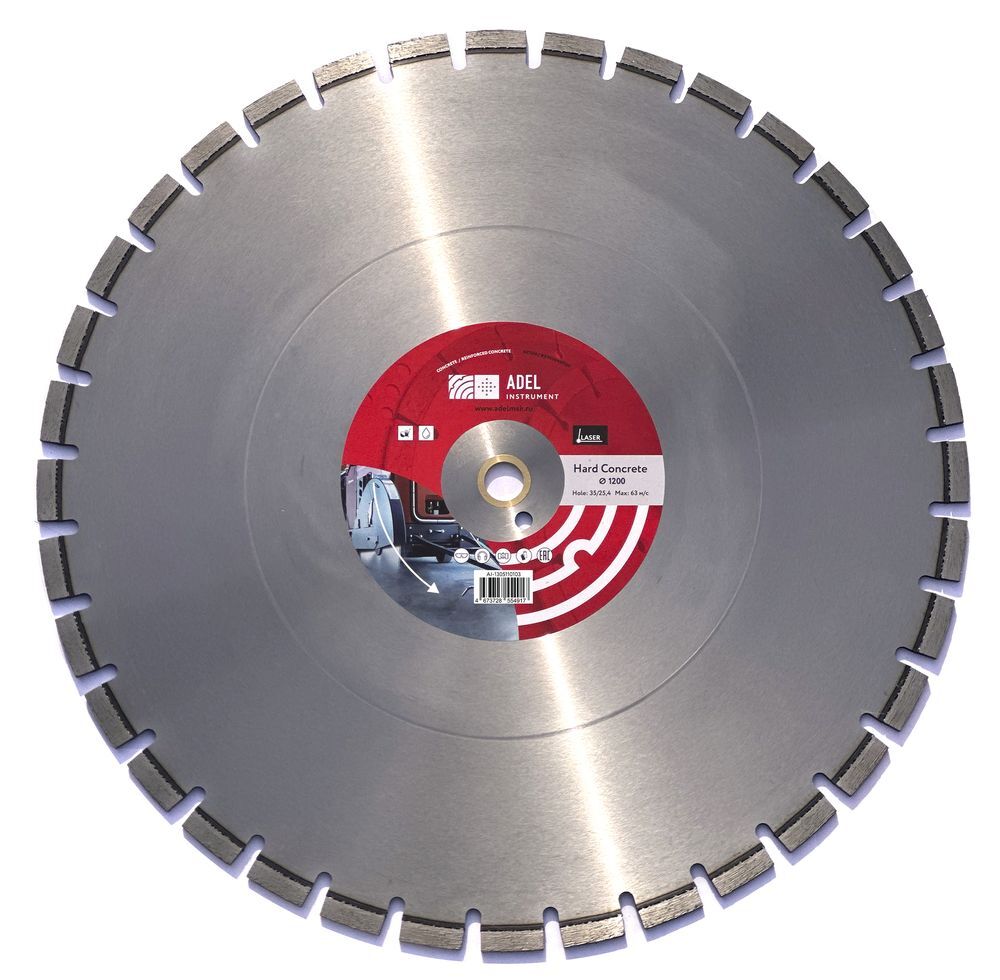 Диск алмазный по бетону Adel Instrument Hard Concrete 1200x35/25,4x4,5 мм сегментный мокрый рез (AI-1305110103)