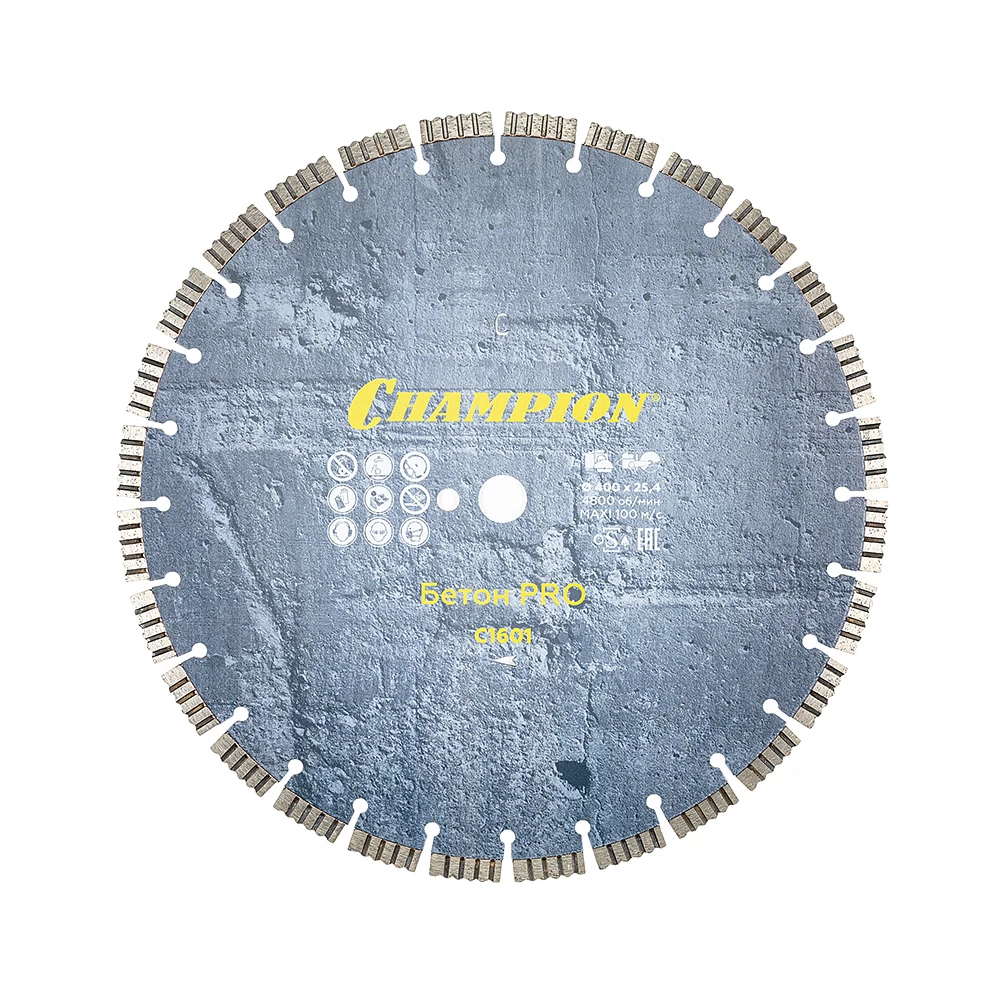 Диск алмазный по бетону Champion Concrete Crunch Pro 400x25,4x12 мм турбосегментный мокрый/сухой рез (C1601)