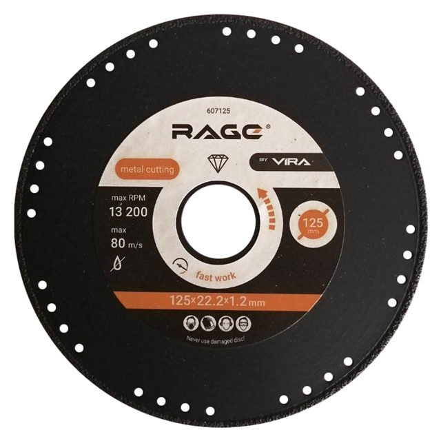 диск алмазный RAGE by VIRA 125х22,2х1,2мм сплошной