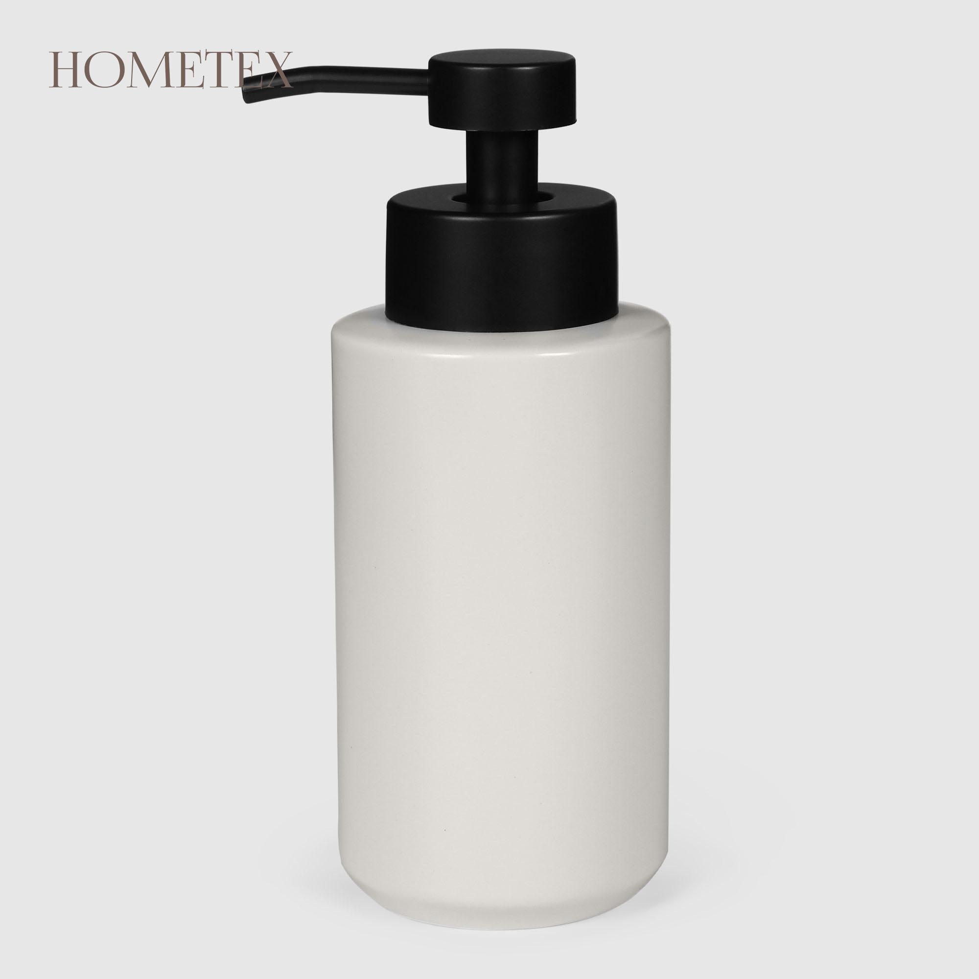 Диспенсер для жидкого мыла Hometex из керамики с дозатором светло-серый