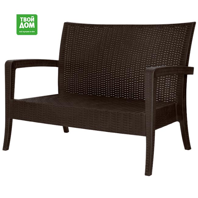 Диван Элластик пласт Rattan коричневый 128х77х89 см