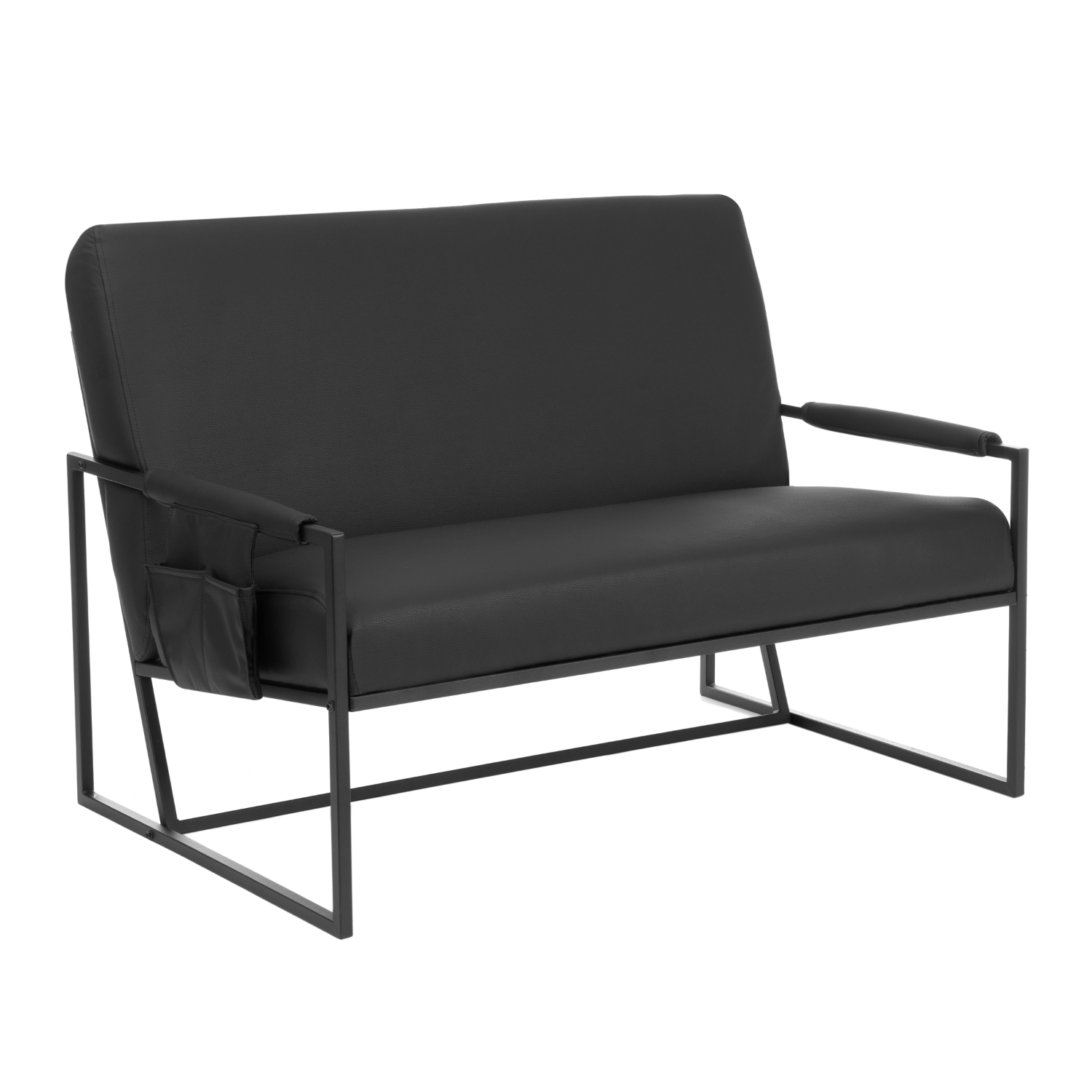 Диван TC Modern Чарли Люкс экокожа чёрный 118х81х82 см
