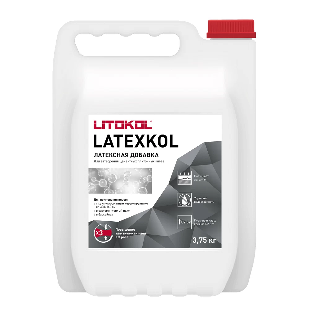 Добавка для цементных клеев латексная Litokol Latexkol 3,75 кг