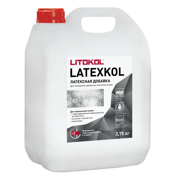 Добавка для цементных клеев Litokol Латекскол 3.75 кг
