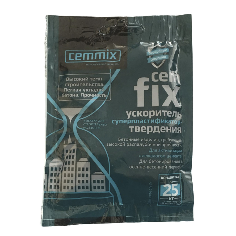 Добавка ускоритель твердения Cemmix CemFix концентрат саше 50 мл