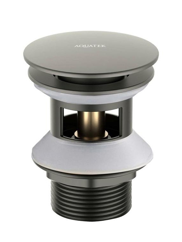 Донный клапан Aquatek AQ6002BGM click-clack цвет Оружейная сталь