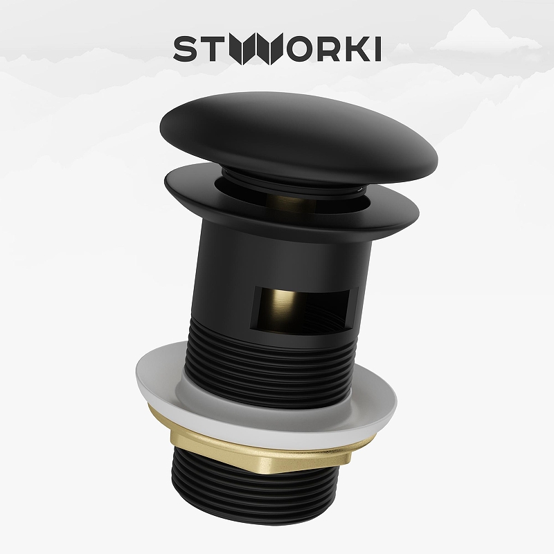 Донный клапан STWORKI SW-001BK цвет Черный матовый