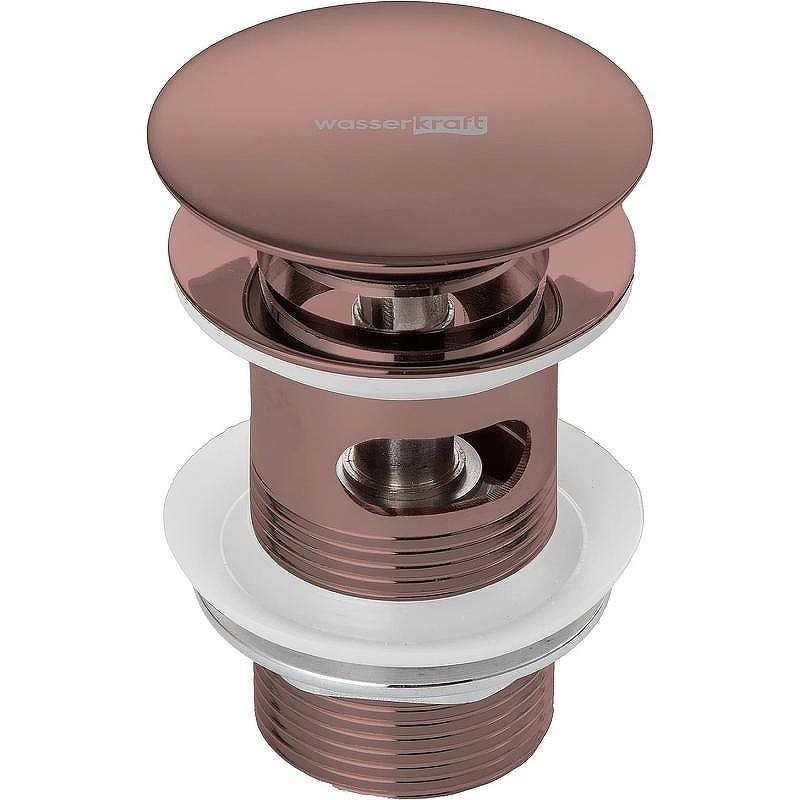 Донный клапан WasserKRAFT Asphe A336 click-clack Розовое золото