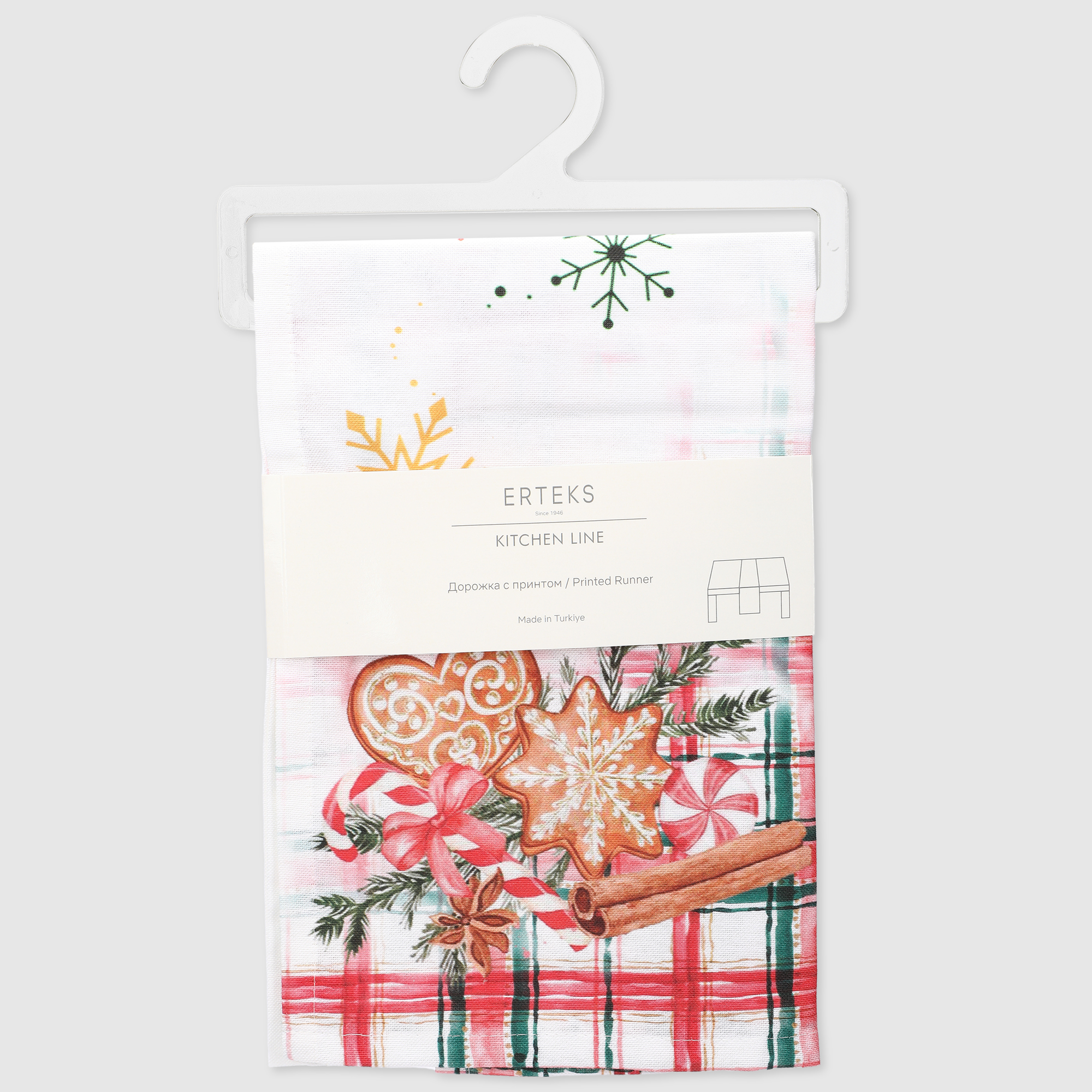 Дорожка Erteks X-mas красная клетка 40х140 см