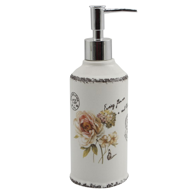 дозатор для жидкого мыла VITARTA Fleurs керамика пластик бежевый