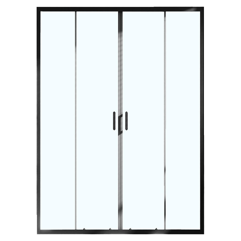 Душевая дверь Azario Tokyo 170 AZ-362K2-170-MB-CL профиль Черный матовый стекло прозрачное