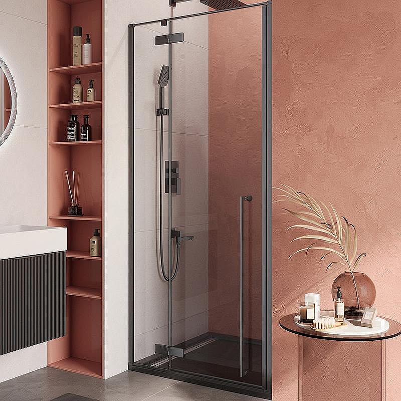 Душевая дверь Cezares Liner 90 L LINER-B-12-90-C-NERO-L профиль Черный матовый стекло прозрачное