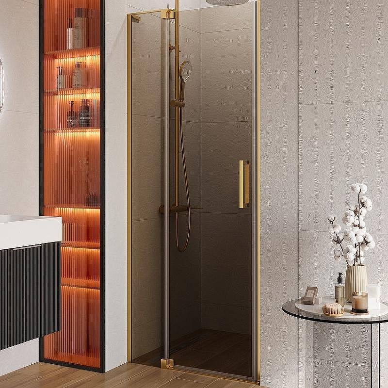 Душевая дверь Cezares Slider 80 SLIDER-B-1-70/80-BR-BORO профиль Брашированное золото стекло бронзовое