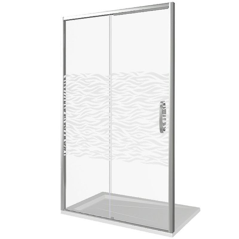 Душевая дверь Good Door Antares WTW-140-W-CH 140 профиль Хром с узором Волна