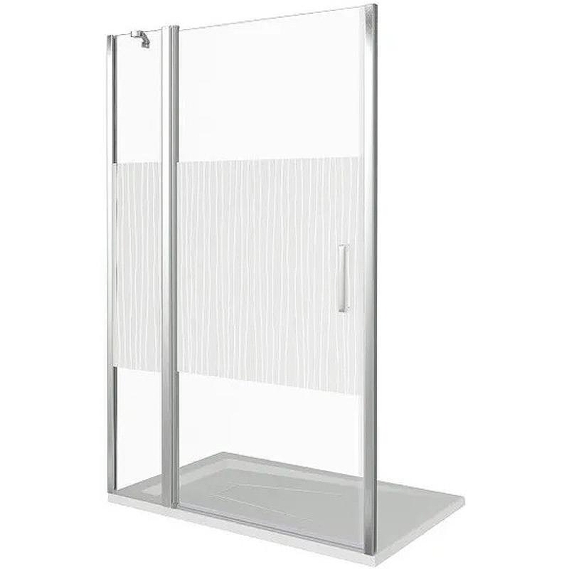 Душевая дверь Good Door Pandora WTW-140-T-CH 140 профиль Хром стекло с узором Тростник