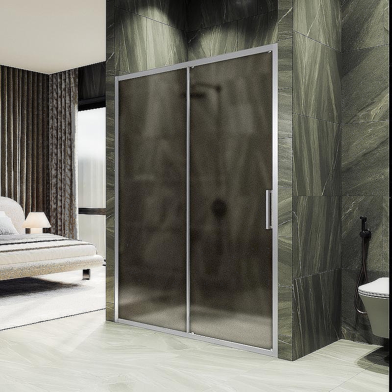 Душевая дверь Maybah Glass MGD-1542-5 1200x1950 раздвижная профиль Хром матовый стекло бронзовое матовое