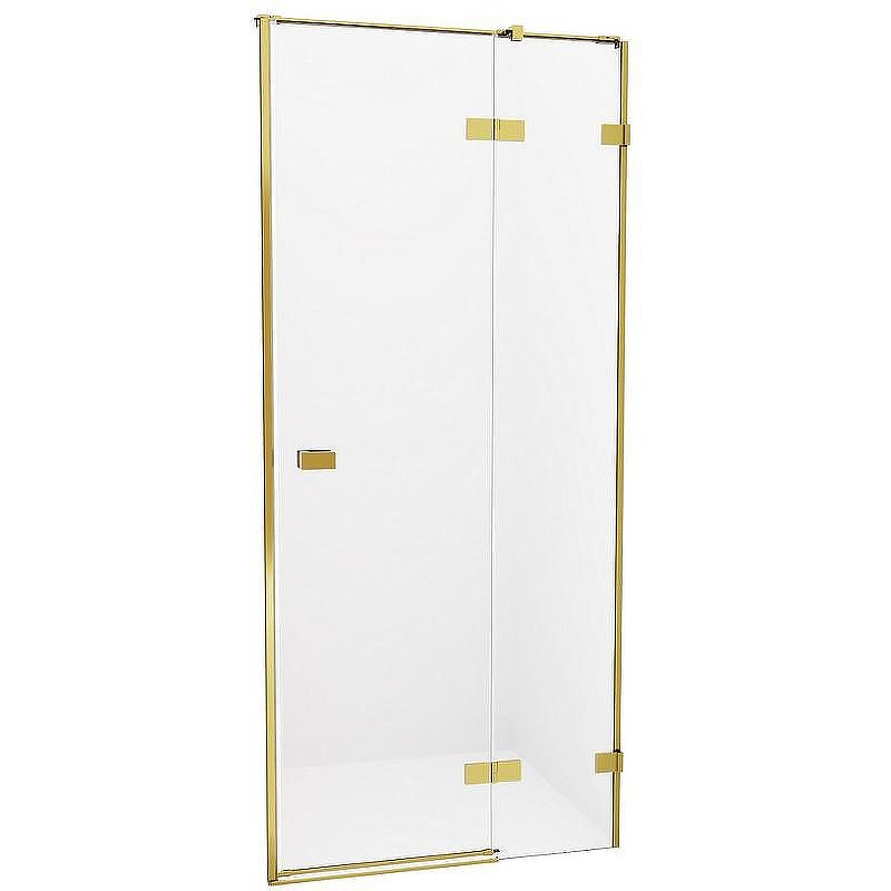 Душевая дверь New Trendy Avexa Gold 120 R EXK-1723 профиль Брашированное золото стекло прозрачное
