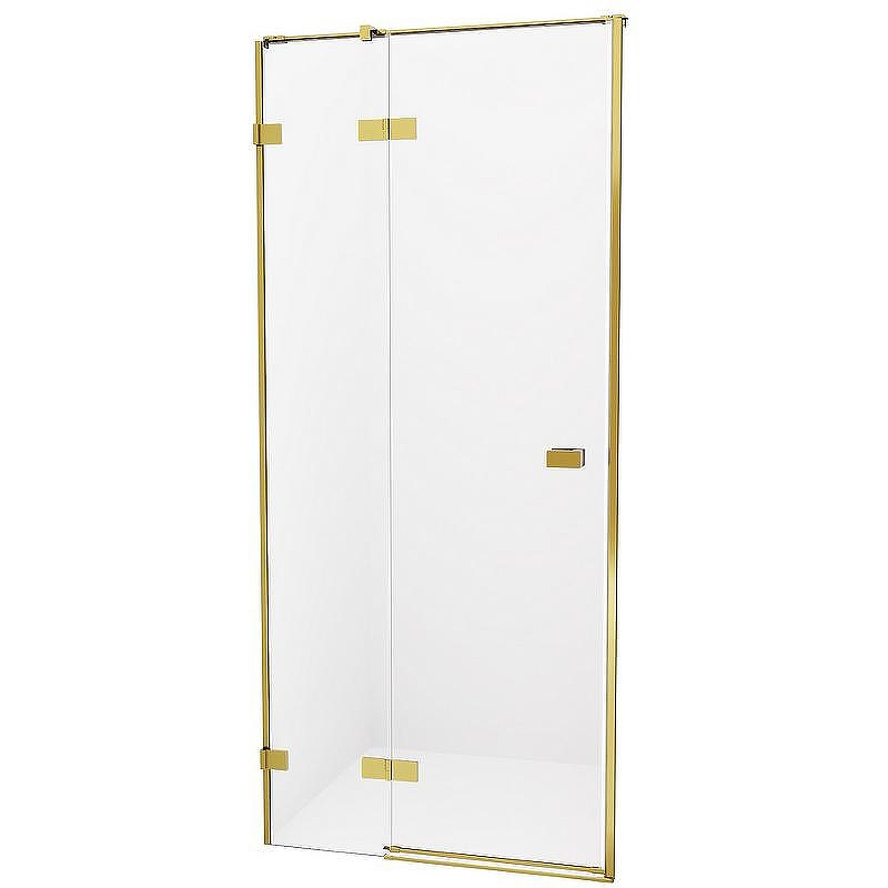 Душевая дверь New Trendy Avexa Gold 130 L EXK-1724 профиль Брашированное золото стекло прозрачное
