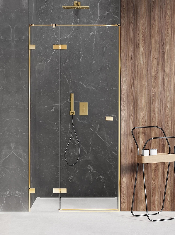 Душевая дверь New Trendy AVEXA GOLD SHINE L 90x200 EXK-1632 (золото)