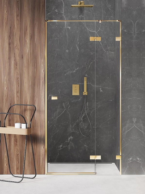 Душевая дверь New Trendy AVEXA GOLD SHINE P 130x200 EXK-1641 (золото)