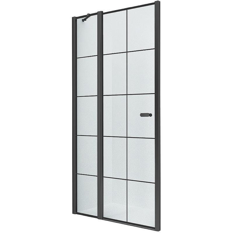 Душевая дверь New Trendy New Soleo Black 90 L D-0279A профиль Черный стекло прозрачное