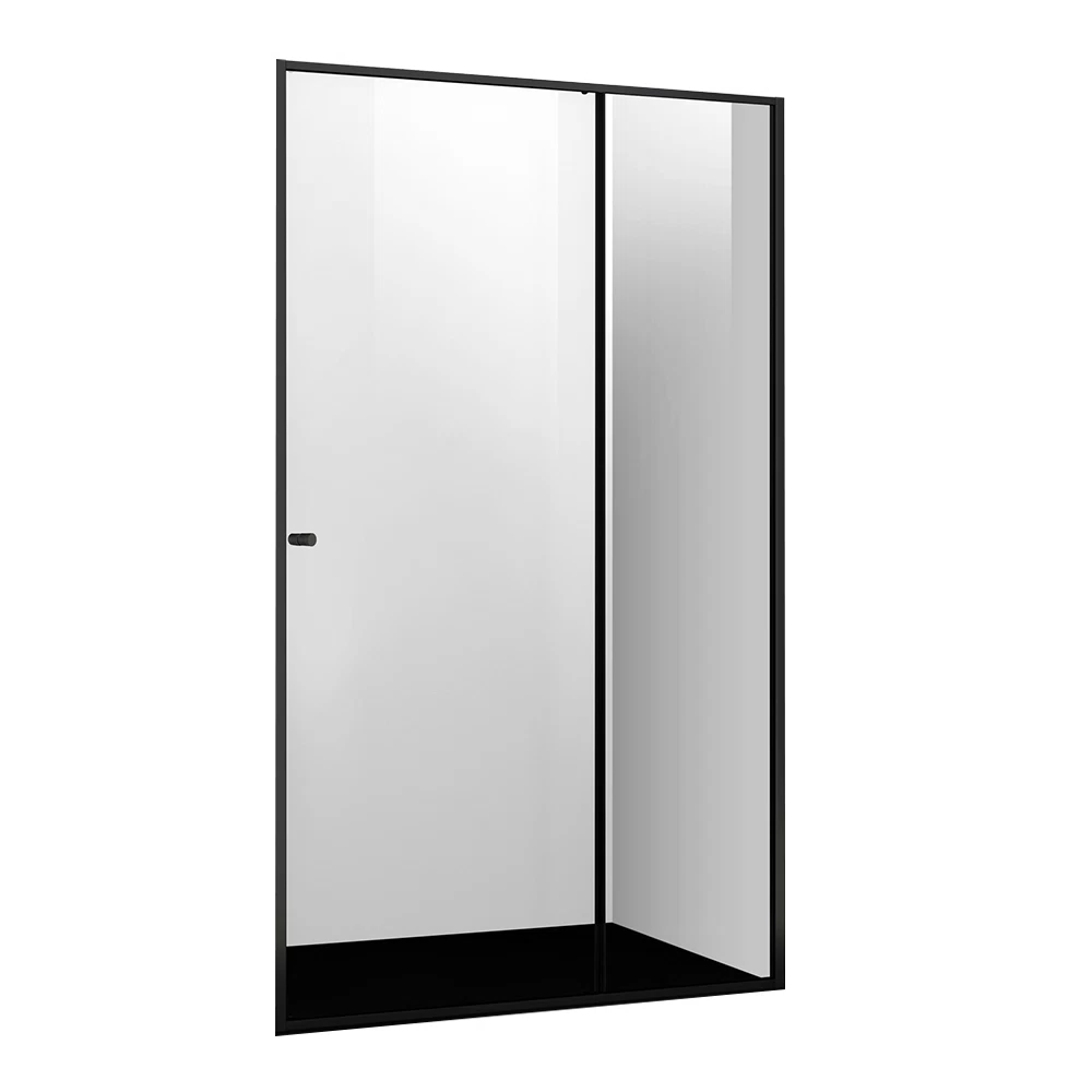 Душевая дверь раздвижная стекло прозрачное WasserKraft Dill 61S 100х120 см профиль черный (61S12)